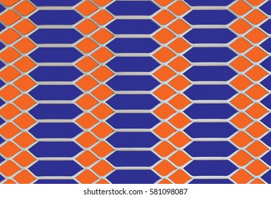 pattern in blue and orange