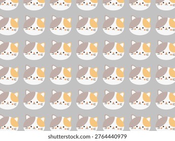 Pattern cartoon cat faces