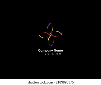 pattern circular logo design letter