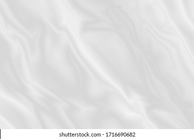 Pattern Cloth White Satin Texture And Silver Silk Fabric Background With Gray And Wave Swirl Or Curtain