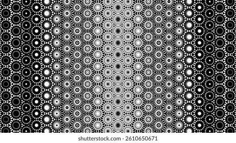 Pattern Collection Vol.5 #0133 Black and white geometric pattern with optical illusion effect, seamless design, great for textiles and wall decor.