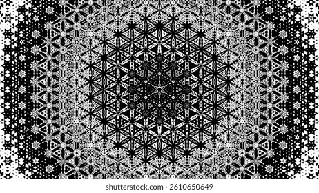 Pattern Collection Vol.5 #0147 Black and white geometric pattern with optical illusion effect, seamless design, great for textiles and wall decor.