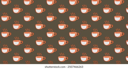 Pattern with cup of coffee. For cafe, menu, restaurant. 3d template background. - Powered by Shutterstock