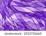 Pattern of dark Purple Stained glass as background with multicolor petals of stained glass. Cool lilac pattern. Abstract colorful background. Concept of lavender flowers, calmness,purity,meadow