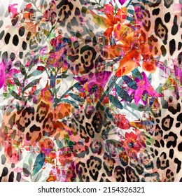 Pattern Design Made With Abstract Animal Skin Effect.vivid Color Design Suitable For Digital Printing