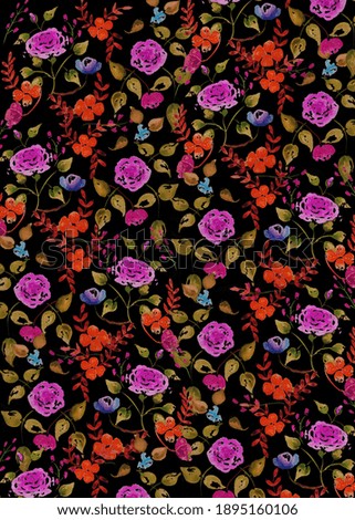 Pattern design made with abstract flowers