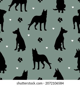 Pattern Dog Footprints Seamless Illustration Doberman Stock ...