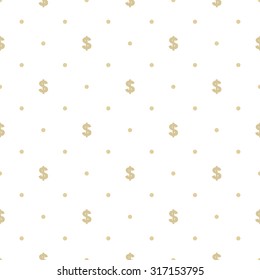 Pattern With Dollar Sign. Seamless Background.