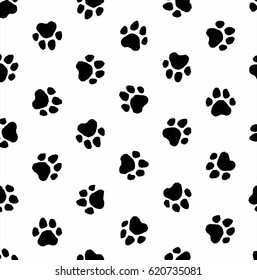 Paw Print Seamless Traces Cat Textile Stock Vector (Royalty Free ...