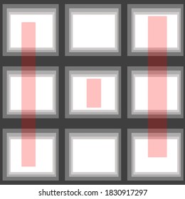 pattern geometric black and white background, pink rectangle for design