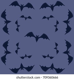 Pattern Halloween Bat Hand Drawn Stock Illustration 709360666 ...