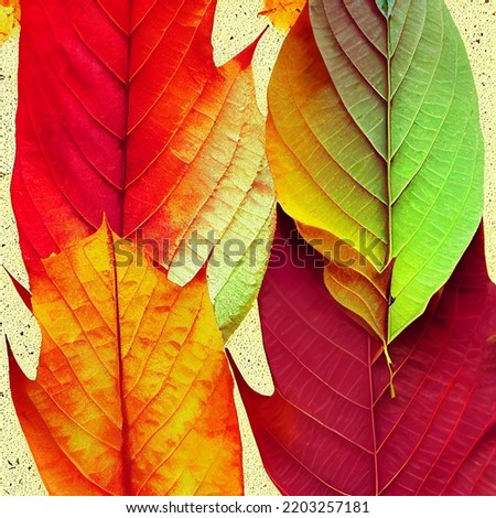 Similar – Image, Stock Photo Yellow-orange autumn leaves on blue background