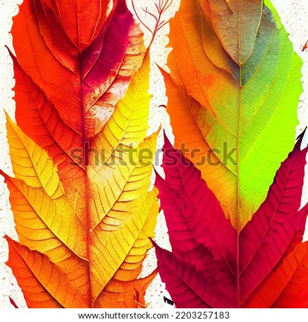Similar – Image, Stock Photo Yellow-orange autumn leaves on blue background