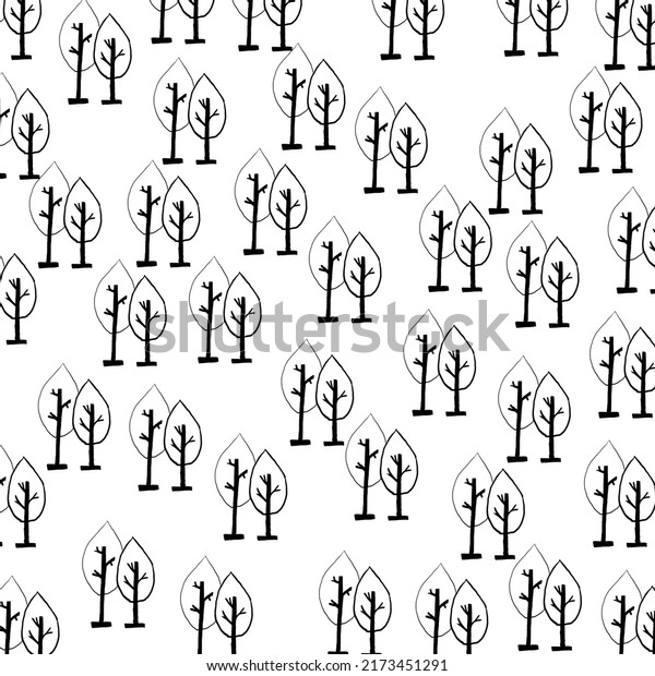 Pattern Out Two Trees Wallpaper Graphics Stock Illustration 2173451291 ...