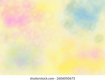 Pattern, pastel gradient background with a dreamy, airy feel in yellow, pink, and blue hues. Easter, Wedding invitations, baby shower designs, greeting cards, delicate branding, banner