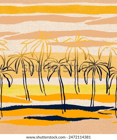 Pattern Rapport Stripes Coconuts Beach