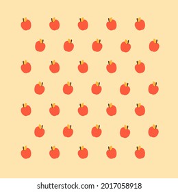 Pattern Of Red Apple In Egg Nog Background.pattern Illustration.