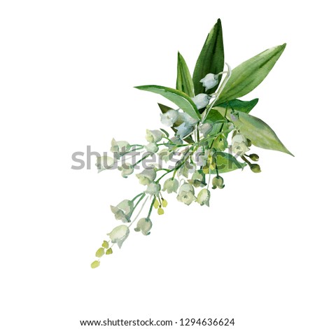 Pattern of  sprigs lily of the valley.