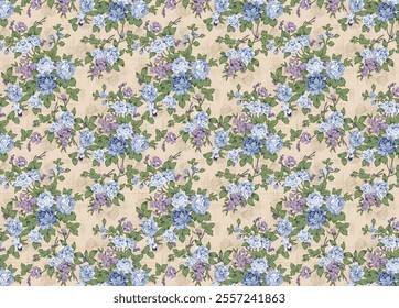 Pattern With Tender Flowers and Thin Branches. Floral Print. Indulge in timeless elegance with our exquisite Floral Toile De Jouy Seamless Pattern. Featuring delicate Tender Flowers and Thin Branches