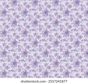 Pattern With Tender Flowers and Thin Branches. Floral Print. Indulge in timeless elegance with our exquisite Floral Toile De Jouy Seamless Pattern. Featuring delicate Tender Flowers and Thin Branches