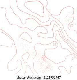 Pattern of topographic lines. Abstract decorative background of wavy isolines. Sample map of the area, terrain, landscape