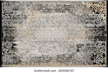 Patterns of Persian antique effect abstract artistic oriental floral motifs  pattern design intersection background for carpet, rug, covering , cover  lines strokes. 