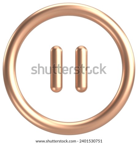 Pause button. Stop button. 3D illustration.