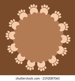 paw print illustration with space for text in frame .National Dog Day. Template for background, poster, postcard, banner, signboard, notepad, sketchbook. - Powered by Shutterstock