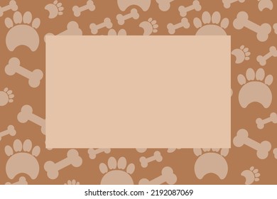 paw print illustration with space for text in frame .National Dog Day. Template for background, poster, postcard, banner, signboard, notepad, sketchbook. - Powered by Shutterstock