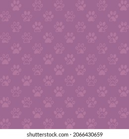 Paw prints in old rose tones; a seamless background pattern