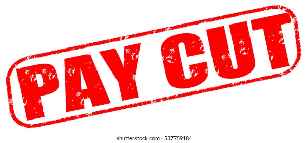 Pay Cut Red Stamp On White Background