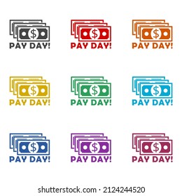 Pay Day Icon Or Logo, Color Set