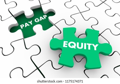 Pay Gap Equity Fair Wages Men Vs Women Puzzle Pieces 3d Illustration