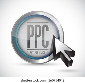 pay per click button illustration design over a white background