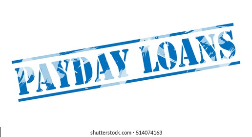 payday loans blue stamp on white background