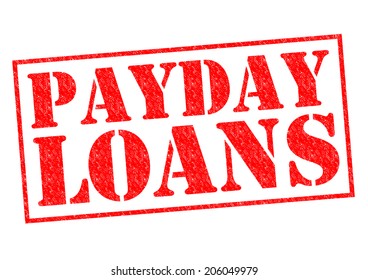 PAYDAY LOANS red Rubber Stamp over a white background.