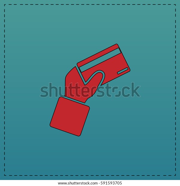 Payment Card Simple Flat Button Red Stock Illustration 591593705