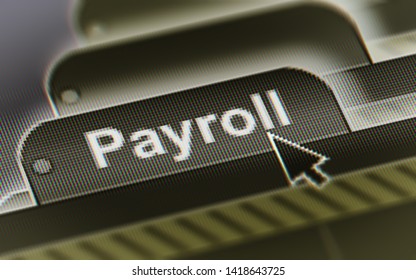 Payroll. A file in a screen. Illustration.