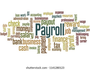 Payroll Word Cloud Concept On White Stock Illustration 1141280123 ...