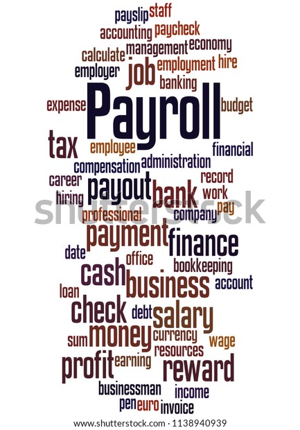 Payroll Word Cloud Concept On White Stock Illustration 1138940939