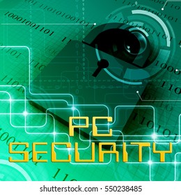 Pc Security Data And Padlock Shows Computer Protection 3d Rendering