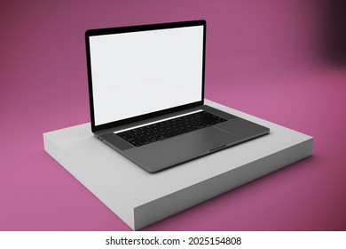 PC V.2 With Pink Background 3D Rendering