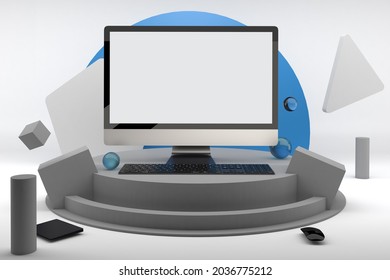 PC V.3 With White Background 3D Rendering