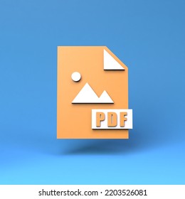 PDF File Icon. 3d Render Illustration.