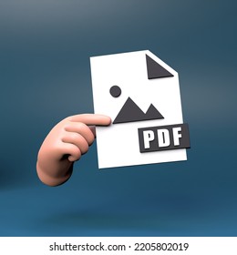 PDF File Icon. 3d Render Illustration.