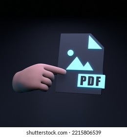 PDF File Icon. 3d Render Illustration.