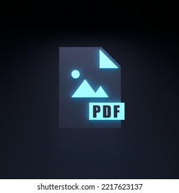 PDF File Icon. 3d Render Illustration.