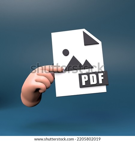PDF file icon. 3d render illustration.