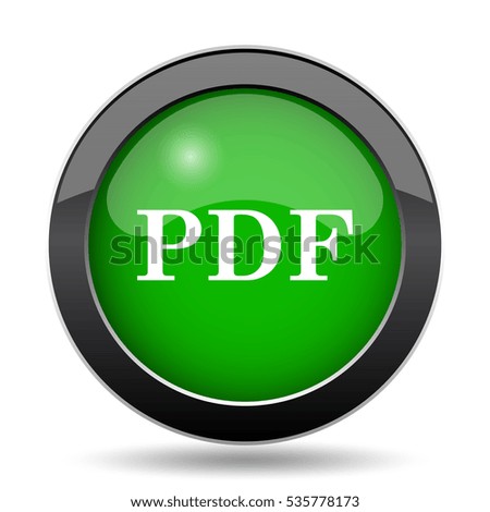 PDF icon, green website button on white background.