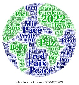 Peace 2022 Word Cloud In Different Languages 